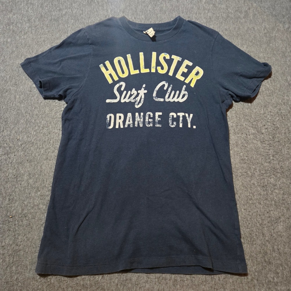 Vintage Hollister Surf Club T-Shirt Mens Large Navy Blue Graphic Short Sleeve